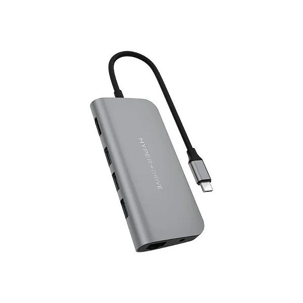 Hub Hyperdrive Power 9 em 1 USB-C Cinza Espacial - HD30F-Cinza