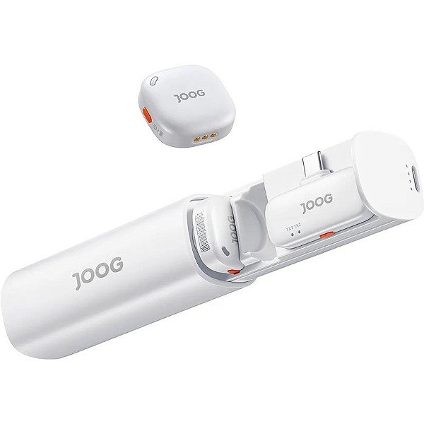 Microfone sem fio para smartphone Joog MicPro VX1 USB-C - Branco