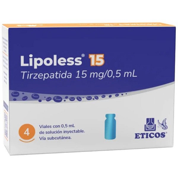 Kit de Injeção Lipoless 15 Tirzepatida 15mg/0,5mL (4 frascos com solução injetável)