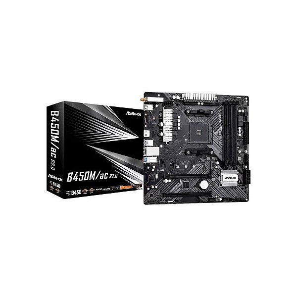 Placa-Mãe Asrock B450M/Ac R2.0 AM4 DDR4