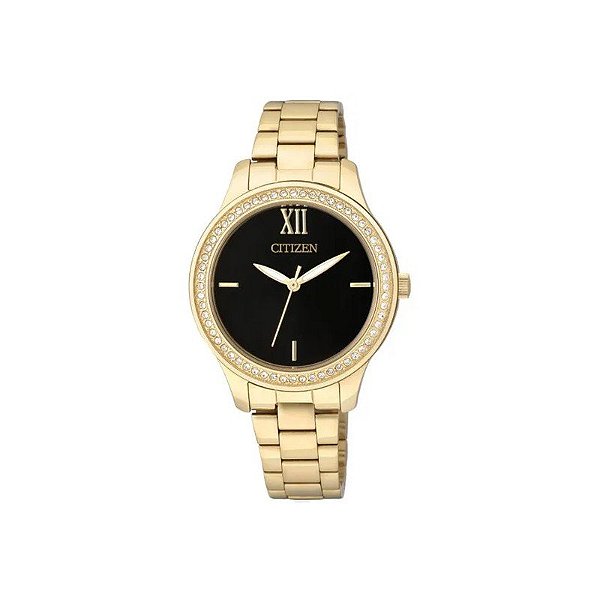 Relógio Feminino Analógico Citizen EL3088-59E - Aço Inoxidável, Dourado