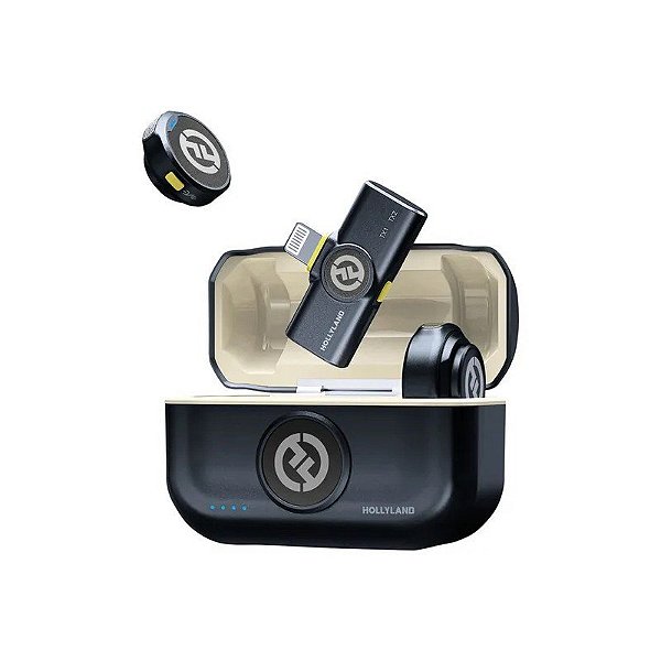 Microfone Sem Fio Hollyland Lark M2 - Lightning - Recarregável - Preto