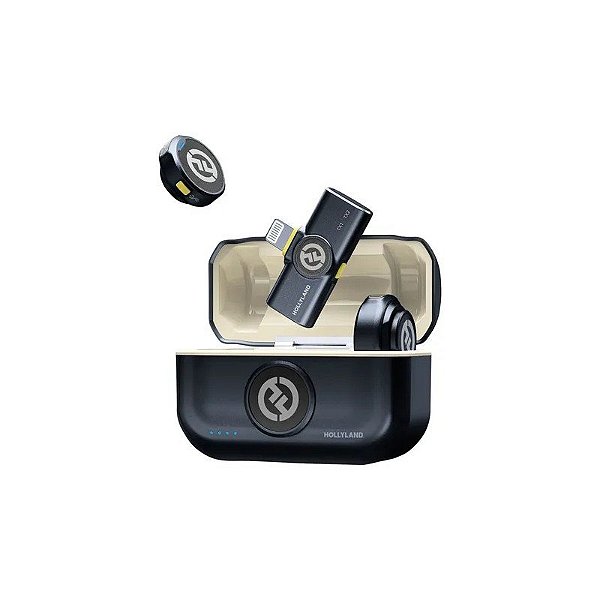 Microfone Sem Fio Hollyland Lark M2 2TX+1RX Lightning Preto