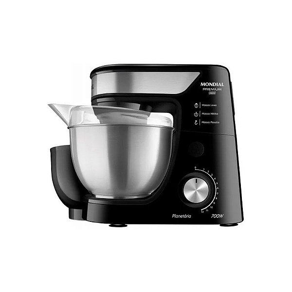 Batedeira Planetária Mondial Premium Inox BP-02P-B-Ti - 700W - 4,5L - Inox - 220V 50/60Hz - Preto