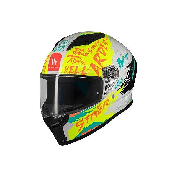 Capacete MT Helmets Stinger 2 Ardent A3 - Fechado - Tamanho L - Brilhante