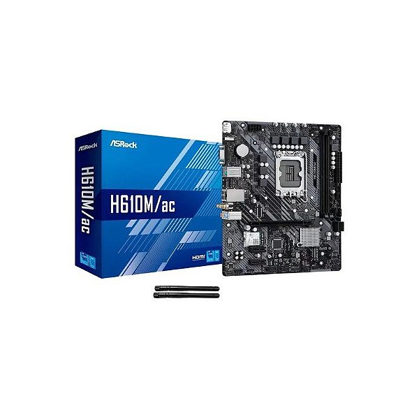 Placa Mãe Asusrock H610M/Ac 2XDDR4 Socket LGA 1700 Chipset Intel H610 ATX