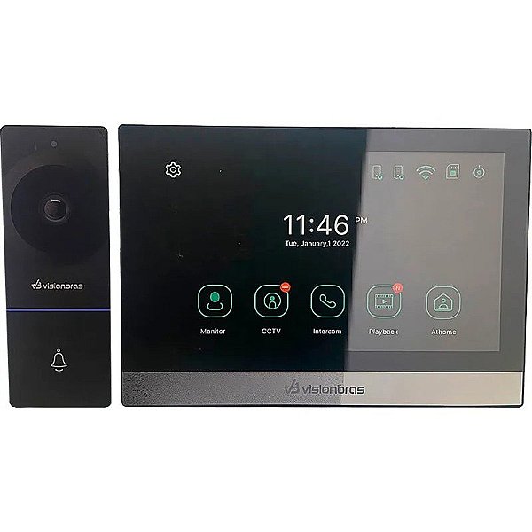 Kit de Vídeo Porteiro Visionbras VB-VDP1000-W
