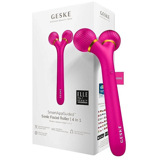 Roller Facial Sônico GESKE 4 em 1 - Vermelho