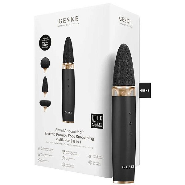 Kit de Remoção de Calos Elétrico GESKE Caneta Multifuncional para Suavizar os Pés 8 em 1 - Cinza