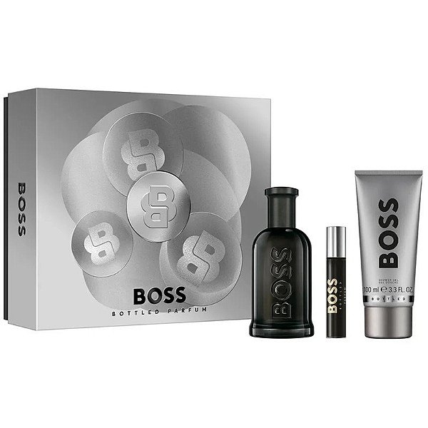 Kit Perfume Hugo Boss Bottled Parfum 100ml + 10ml + Gel de Banho 100ml - Masculino