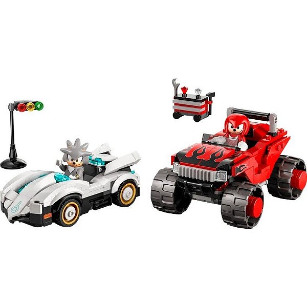 Jogo Lego Carro Silver do Sonic vs. Caminhão Monstro de Knuckles - 77118 (378 peças)