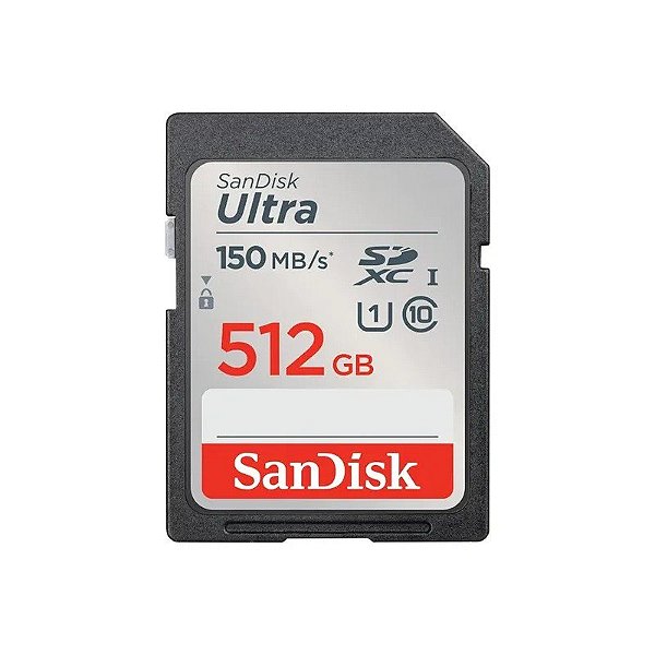 Cartão de Memória SD de 512GB Sandisk Ultra SDSDUNC-512G-GN6IN - Preto/Cinza