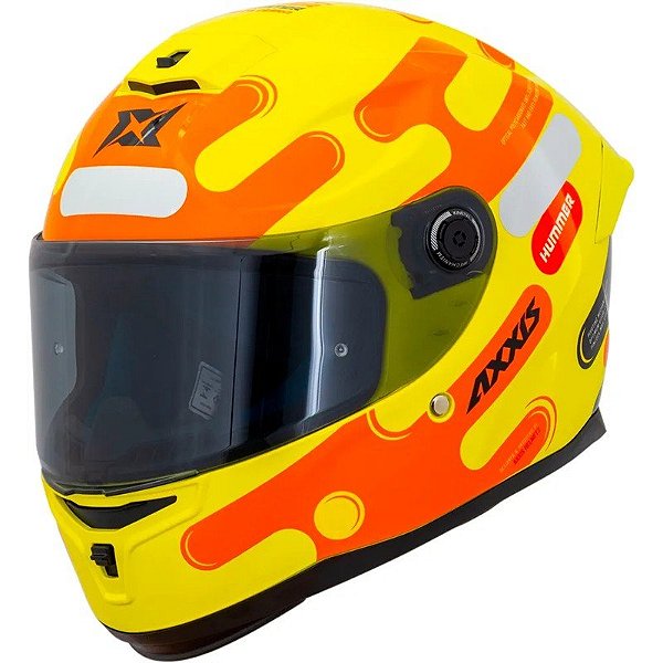 Capacete para Moto Axxis Hummer S Brick C3 - Tamanho XL (61-62) - Gloss Amarelo
