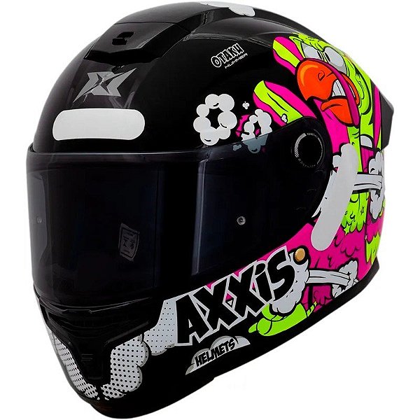 Capacete para Moto Axxis Hummer S Otaku C8 - Tamanho L (59-60) - Preto Brilhante