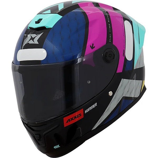 Capacete para Moto Axxis Hummer S Brick C18 - Tamanho XL (61-62) - Gloss Flour Pink