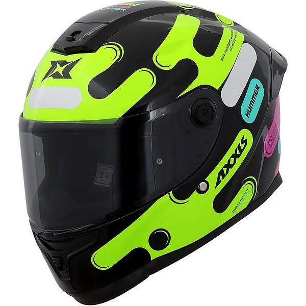 Capacete para Moto Axxis Hummer S Liquer B13 - Tamanho M (57-58) - Gloss Flour Amarelo