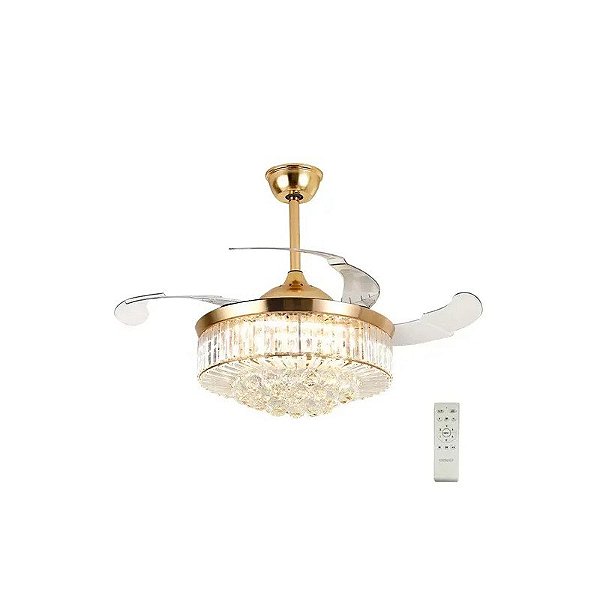 Ventilador de Teto Satellite A-FAN8102 - 66W - com Luminária - Bivolt - Dourado