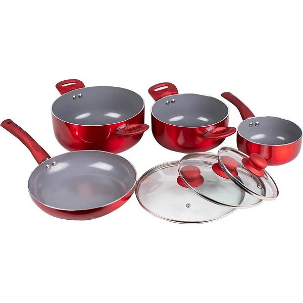 Jogo de Utensílios de Cozinha Doral Kitchen Montecarlo - Vermelho (7 peças)