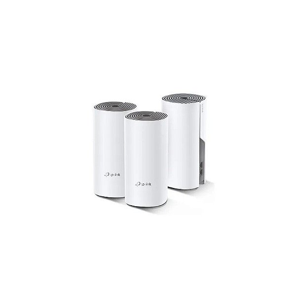 Kit TP-Link Wifi 5 Deco E4 (3 Peças) Malha Residencial AC1200 Banda Dupla