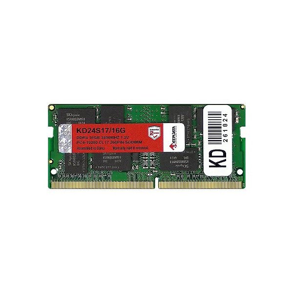 Pente de Memória RAM Keepdata KD24S17/16G - 16GB - DDR4 - 2400MHZ - para Notebook