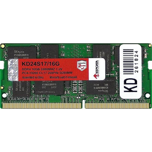 Memória para Notebook 16GB Keepdata DDR4 2400MHz KD24S17/16G