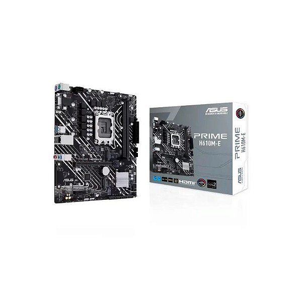Placa Mãe Asus Prime H610M-E Soquete LGA 1700 Chipset Intel H610 DDR5 Micro ATX