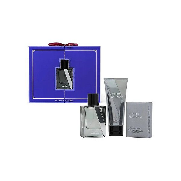Kit Victoria's Secret VS Him Platinum 3 Unidades - 100ML/50ML/142G