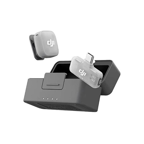 Microfone Sem Fio Dji Mic Mini 2 (1 TX + 1 RX Móvel + Estojo de Carregamento) - USB-C - Bluetooth - Preto