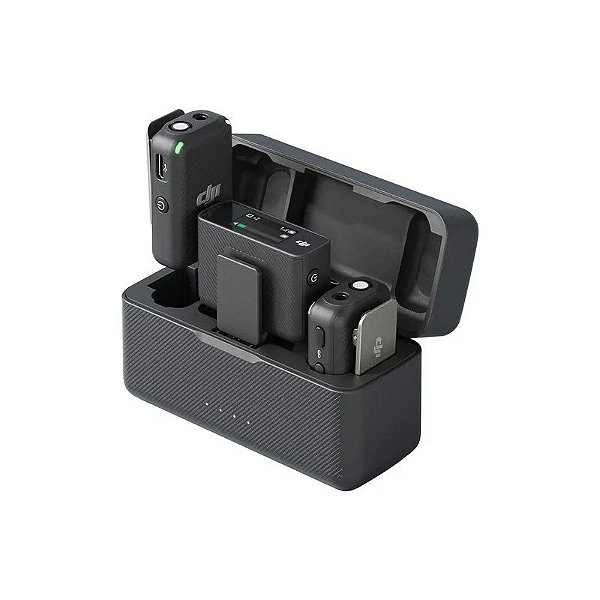 Microfone Lapela Dji Mic Mini 2 Sem Fio para Smartphone - Preto (1 TX + 1 Mobile RX + Charging Case)