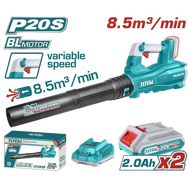 Soprador Sem Fio - Total TABLI204282 20V (x2 baterias)