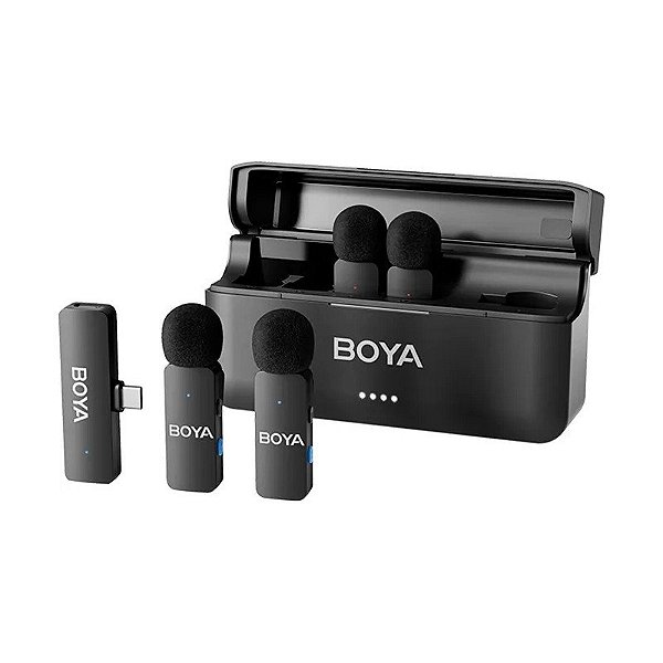 Microfone Sem Fio Boya BY-V4U USB-C - Preto (caixa feia)