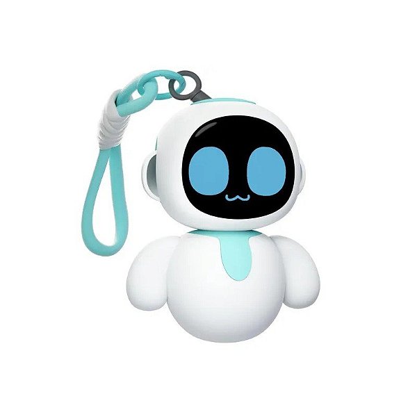 Robô de Parede Inteligente e Interativo com IA Eiliko - Azul e Branco