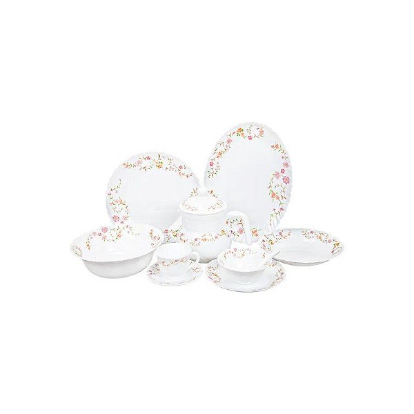 Jogo de Pratos de Porcelana 46 Peças
