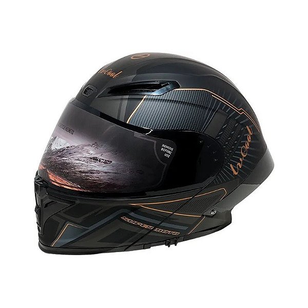 Capacete para Moto LV Cool Helmets P8 - Tamanho M (57-58) Dourado Fluido