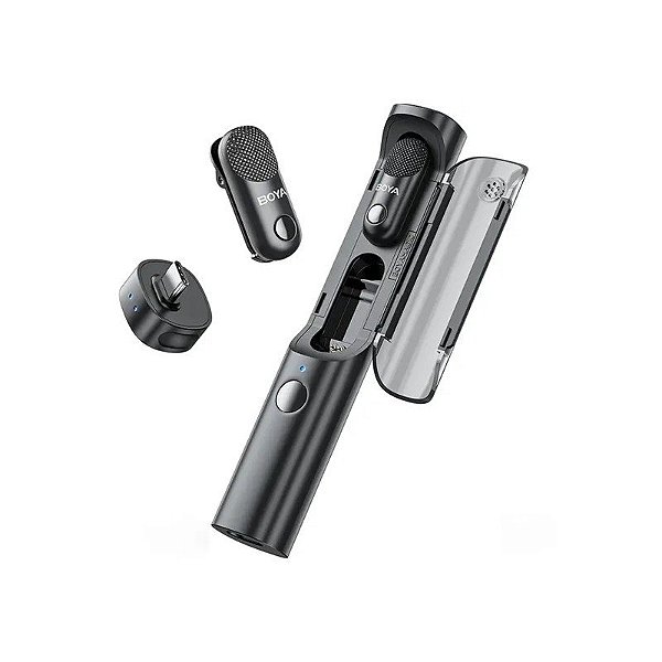 Microfone Sem Fio para Smartphone Boya MAGIC-05 com USB-C - Preto (Anatel)