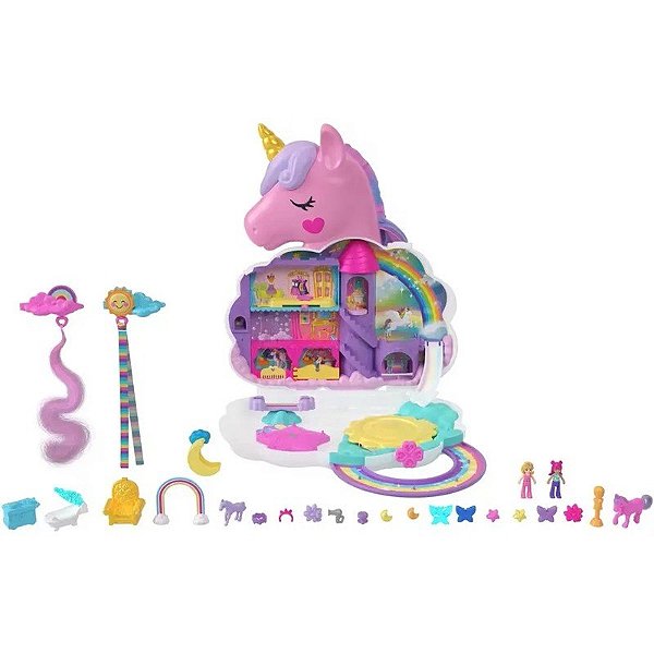 Salão do Unicórnio Arco-Íris Polly Pocket Mattel - HYD97