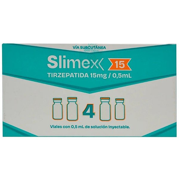 Kit Slimex Tirzepatida 15 mg/0,5 mL (4 frascos com solução injetável)