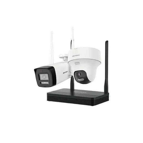 Kit Hikvision NVS WiFi IP 2 Câmeras Bullet/Turret 4MP + NVR NKS424W02H