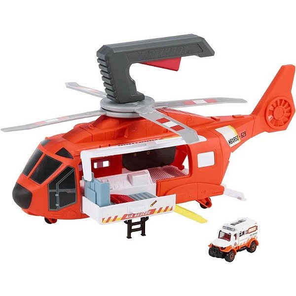 Brinquedo Helicóptero de Resgate Ação Motoristas Matchbox Mattel - HXM74