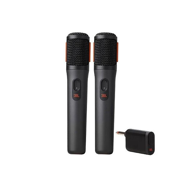 Microfone Sem Fio JBL Partybox Wireless Mic - 2 Unidades - Recarregável - Preto