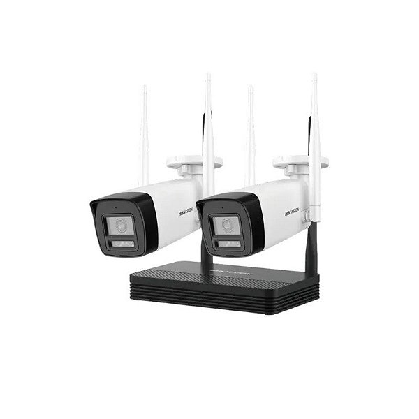 Kit de NVS Wifi IP Hikvision com 2 Câmeras Bullet 4MP + NVR NKS424W0H