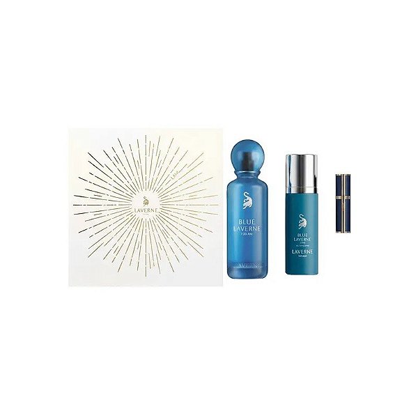 Kit Perfume Laverne Blue Laverne 7:00 AM Edp - Masculino 3 Peças