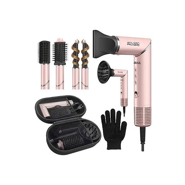 Secador Multifuncional Mondial SM-01-BLDC-SP 5 Em 1 1500W - Golden Rose
