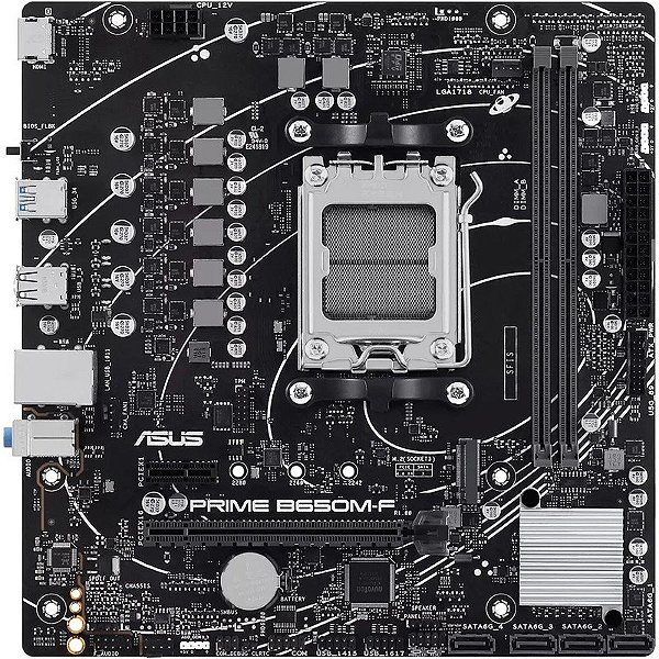Placa-mãe Asus Prime B650M-F AM5/USB-A/2xDDR5/PCI-E/HDMI