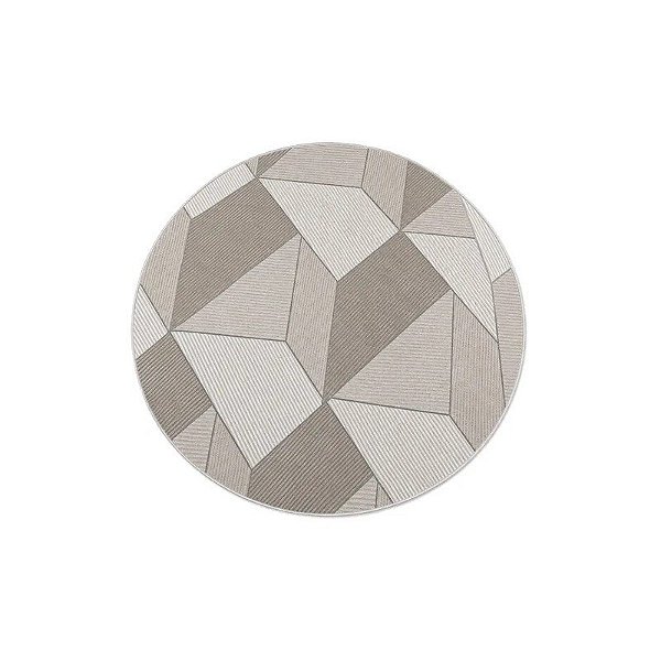 Tapete Redondo Turco Bordado de Seda Geométrico 3D 150CM