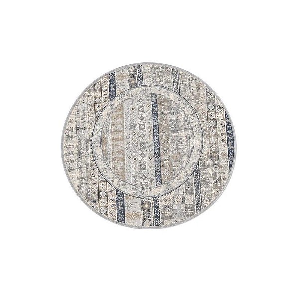 Tapete Turco Redondo de Seda Azul Borego 150 X 150 CM