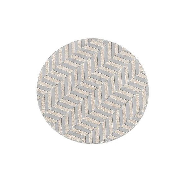 Tapete Borego Redondo Turco de Seda Chevron 150 X 150 CM