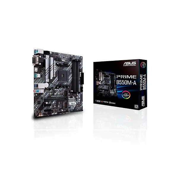 Placa-mãe Asus Prime B550-A Socket AM4 Chipset AMD B550 DDR4 Micro ATX