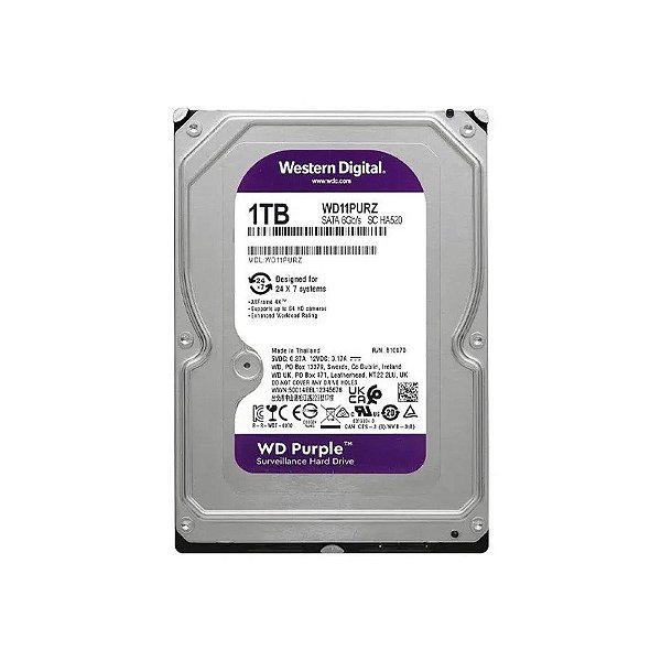 Disco Rígido Interno Western Digital 1TB 3.5" Purple WD11PURZ 5700 RPM