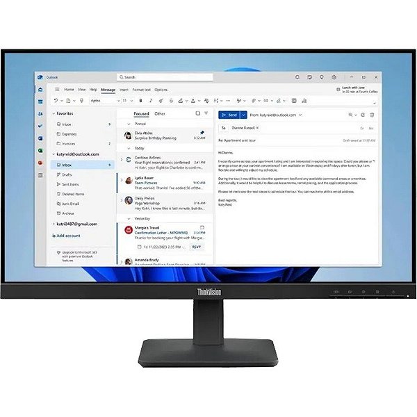 Monitor Lenovo ThinkVision S24-4E 23.8 polegadas FHD IPS/4ms/100Hz/HDMI/VGA